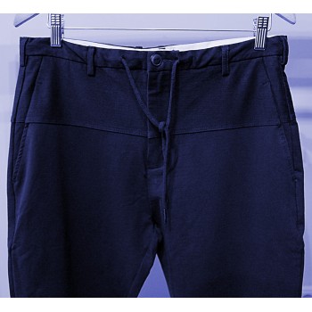 Мужские дизайнерские брюки-джоггеры темно-синие из хлопка с эластаном японского бренда Juoadashi