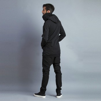 Дизайнерские брюки из плотного хлопка черные