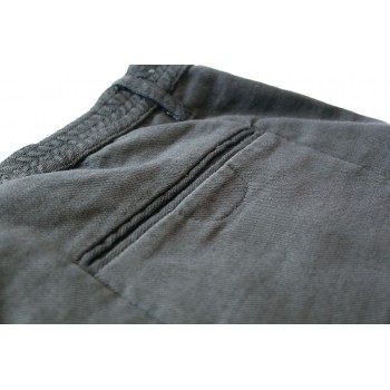Мужские  брюки-джоггеры темно-серые из хлопка с эластаном японского бренда Juoadashi