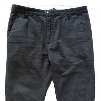 Мужские  брюки-джоггеры темно-серые из хлопка с эластаном японского бренда Juoadashi